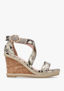 MODA IN PELLE Pursuit Gold Reptile Wedge Sandals 