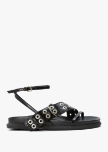 MIISTA Zilda Black Leather Chunky Sandals Colour: Black Leather, 