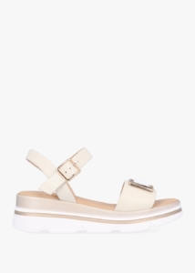 DANIEL Resan Cream Leather Sandals Colour: Beige Leather, 