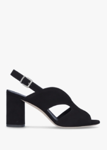 DANIEL Sida Black Suede Block Heel Sling Back Sandals 