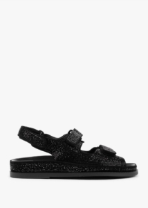 DANIEL Sissy Black Diamante Embellished Sandals Colour: Black Leather,