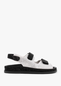 DANIEL Sissy Black & White Diamante Embellished Sandals 