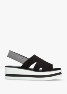 DANIEL Slinger Black Suede Low Wedge Sandals 