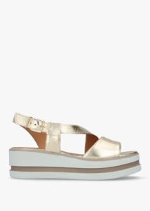DANIEL Suckle Gold Leather Flatform Sandals 
