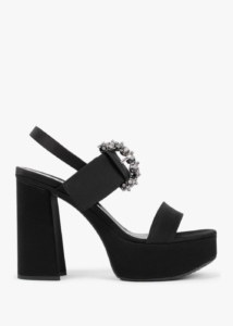 DANIEL Tock Black Embellished Platform Heeled Sandals 