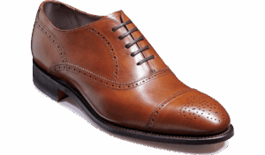 Barker Brogue Cap Oxford - Walnut Calf 