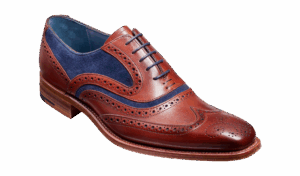 Barker McClean - Rosewood Calf / Navy Suede Brogues