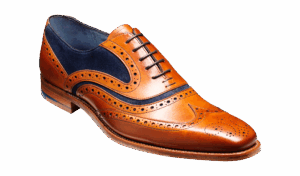 Barker McClean - Cedar Calf / Blue Suede Brogues