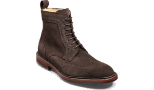 Barker Calder - Chocolate Burnish Suede Brogues Boots
