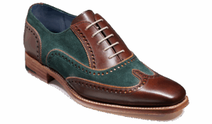 Barker Spencer - Walnut Calf / Green Suede 