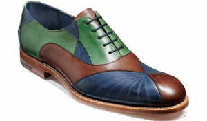 Barker Hector - Ebony / Green / Blue Brogues