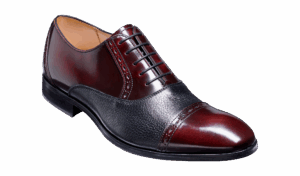 Barker Ramsgate - Burgundy Hi-Shine / Black Deerskin Oxfords