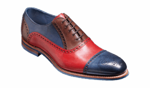 Barker Jax - Red / Navy / Ebony Hand Painted Brogues