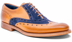 Barker Abingdon - Cedar Calf/Navy Suede Brogues
