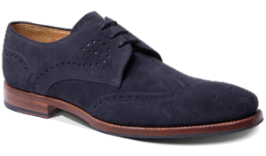 Barker George - Dark Blue Suede Derbys Brogues