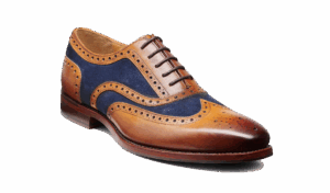 Barker Keiran - Cedar Calf Navy Suede Brogues