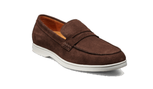 Barker Santiago - Coffee Suede White Sole Loafers