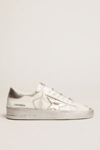 Golden Goose - Stardan Sneakers With Silver Metallic Leather Star And Heel Tab, Woman, 