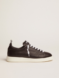 Golden Goose - Starter Sneakers In Total Black Leather, Woman, 
