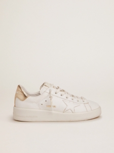 Golden Goose - Women’s Purestar Sneakers With Gold-coloured Heel Tab, Woman, 