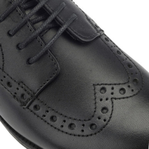 Start-Rite Brogue Pri, Vegan black synthetic lace-up school shoes