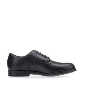 Start-Rite Brogue Snr, Black leather lace-up school shoes