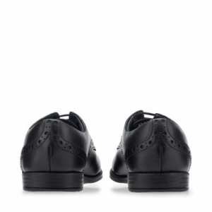 Start-Rite Brogue Snr, Vegan black synthetic lace-up school shoes