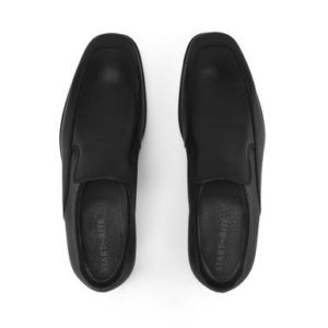 Start-Rite College, Black leather boys primary slip-on school shoes