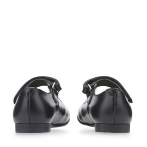 Start-Rite Delphine, Black leather girls rip-tape traditional school shoes
