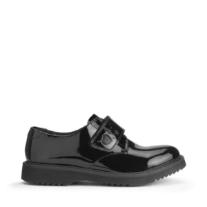 Start-Rite Elevate, Black patent girls rip-tape closed Angry Angels school shoes