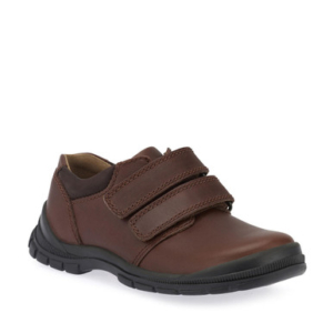 Start-Rite Engineer, Brown leather boys rip-tape school shoes
