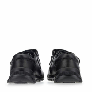 Start-Rite Engineer, Vegan black synthetic boys rip-tape school shoes