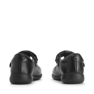 Start-Rite Hope, Black leather girls rip-tape T-bar school shoes