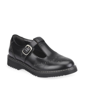Start-Rite Imagine, Black hi shine leather girls T-bar buckle Angry Angels school shoes
