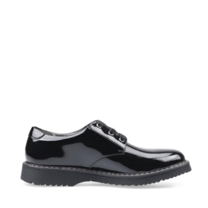 Start-Rite Impact, Black patent girls lace-up Angry Angels school shoes