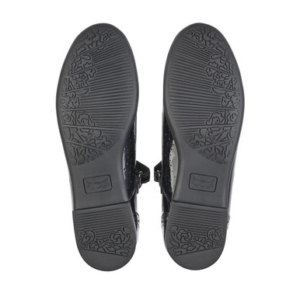 Start-Rite Impress, Black patent girls rip-tape Angry Angels school shoes