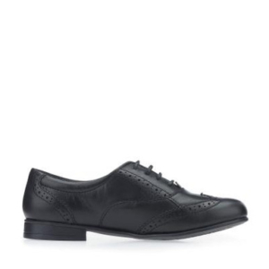 Start-Rite Matilda, Black leather girls lace-up closed school shoes