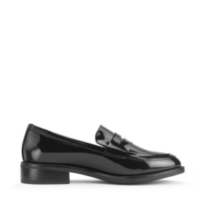Start-Rite Milan, Black patent girls slip-on senior Angry Angels school loafer shoes