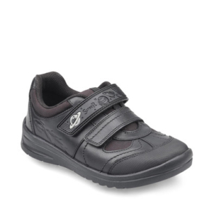 Start-Rite Rocket, Black leather boys rip-tape school shoes