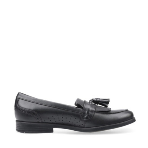 Start-Rite Sketch, Black leather slip-on school shoes