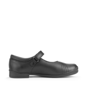 Start-Rite Stardust, Black leather girls rip-tape school shoes