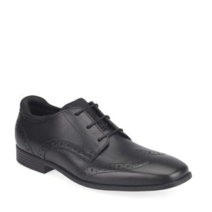 Start-Rite Tailor, Black leather boys primary lace-up school shoes