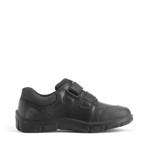 Start-Rite Topic, Black leather Simply by Start-Rite boys Dual-Fit rip-tape school shoes