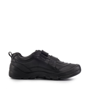 Start-Rite Trooper, Black leather boys waterproof rip-tape Rhino school shoes