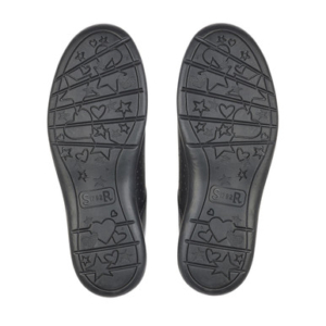 Start-Rite Wish, Black leather girls rip-tape school shoes