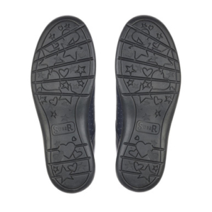 Start-Rite Wish, Navy blue leather girls rip-tape school shoes