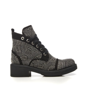 Moda In Pelle Aleyza Black Alcantara Boots