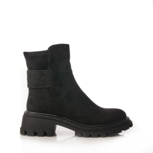 Moda In Pelle Arilen Black Alcantara Boots