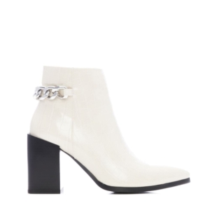 Moda In Pelle Bailie Cream Patent Mocc Croc Boots