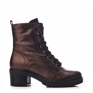 Moda In Pelle Bellzie Pewter Metallic Leather Boots